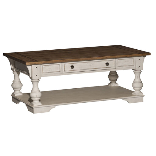 Morgan Creek Cocktail Table in Antique White - Discount Furniture World (Burlington,NC)