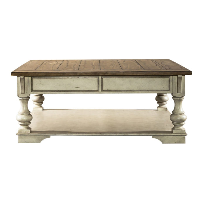Morgan Creek Cocktail Table in Antique White - Discount Furniture World (Burlington,NC)