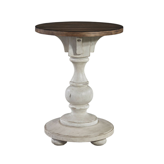 Morgan Creek Chair Side Table in Antique White - Discount Furniture World (Burlington,NC)