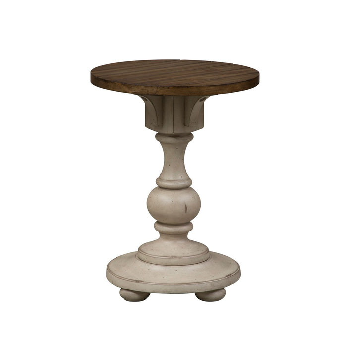 Morgan Creek Chair Side Table in Antique White - Discount Furniture World (Burlington,NC)