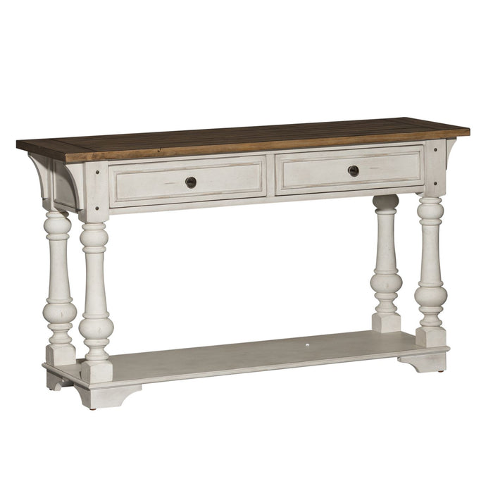 Morgan Creek Sofa Table in Antique White - Discount Furniture World (Burlington,NC)