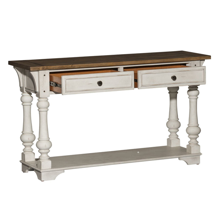 Morgan Creek Sofa Table in Antique White - Discount Furniture World (Burlington,NC)