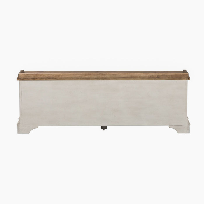 Morgan Creek Storage Hall Bench in Antique White - Discount Furniture World (Burlington,NC)