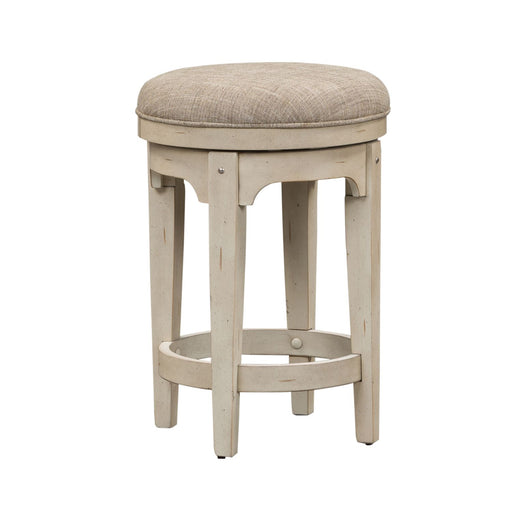 Morgan Creek Console Swivel Stool in Antique White - Discount Furniture World (Burlington,NC)