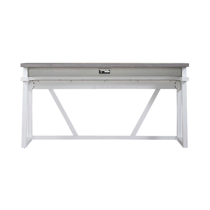 Liberty Furniture Palmetto Heights Console Bar Table in Shell White & Driftwood
