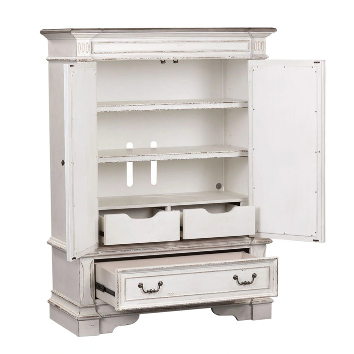 Abbey Park Mirrored Door Chest in Antique White image