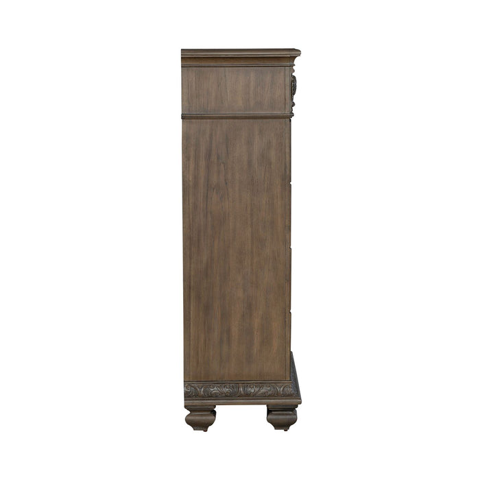 Carlisle Court 5 Drawer Chest in Chestnut with Dusty Wax - Discount Furniture World (Burlington,NC)