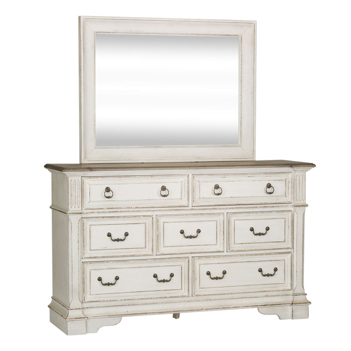 Abbey Park Queen Uph Sleigh Bed, Dresser & Mirror, Chest, Night Stand - Discount Furniture World (Burlington,NC)