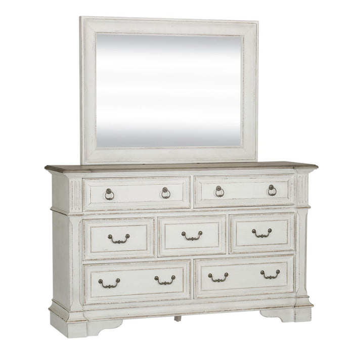 Abbey Park Queen Uph Sleigh Bed, Dresser & Mirror, Night Stand - Discount Furniture World (Burlington,NC)