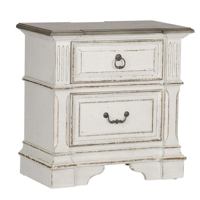 Abbey Park Queen Uph Sleigh Bed, Dresser & Mirror, Night Stand - Discount Furniture World (Burlington,NC)