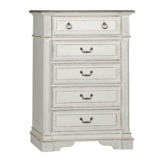 Abbey Park Drawer Chest in Antique White - Discount Furniture World (Burlington,NC)