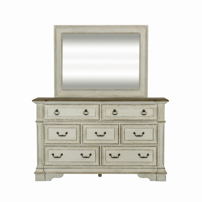 Abbey Park Mirror in Antique White - Discount Furniture World (Burlington,NC)