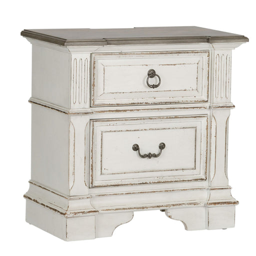 Abbey Park Drawer Nightstand in Antique White - Discount Furniture World (Burlington,NC)