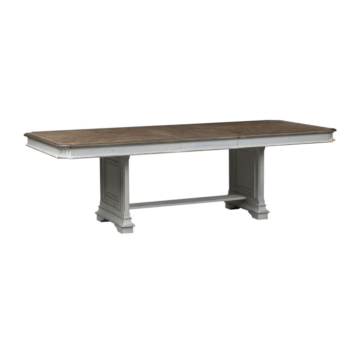Abbey Park 5 Piece Trestle Table Set - Discount Furniture World (Burlington,NC)