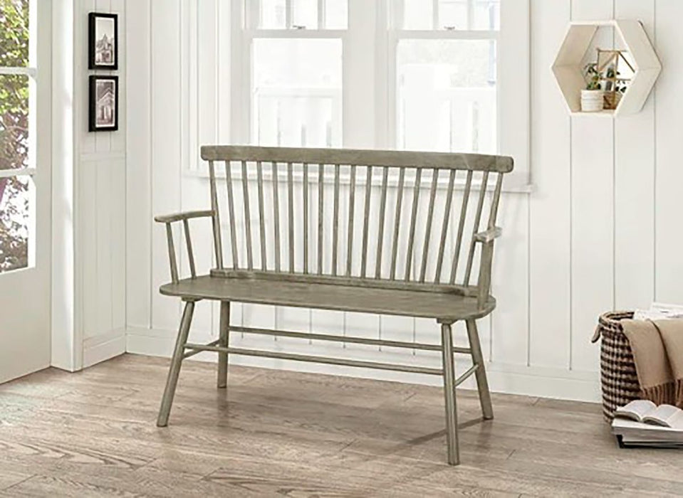 Crown Mark Furniture Jerimiah Spindleback Bench in Gray image