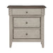 Ivy Hollow 3 Drawer Nightstand w/ Charging Station in Weathered Linen image