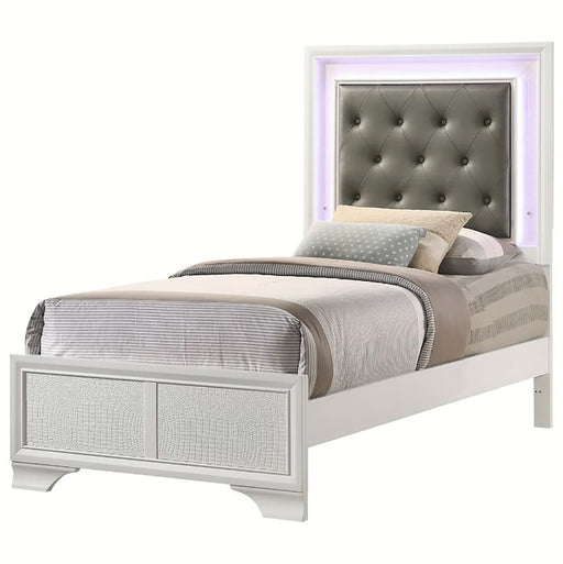 Crown Mark Furniture Lyssa Twin Upholstered Bed in White B4310-T image