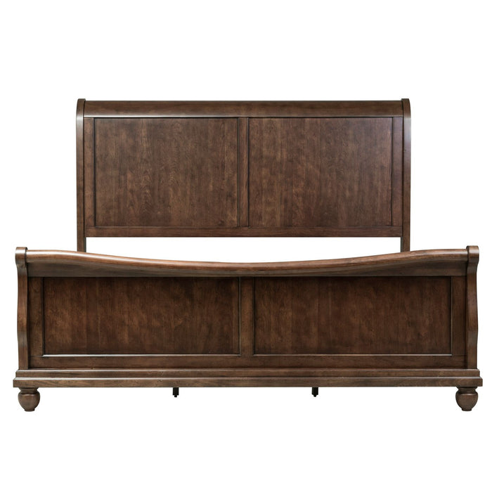 Rustic Traditions King Sleigh Bed, Dresser & Mirror - Discount Furniture World (Burlington,NC)