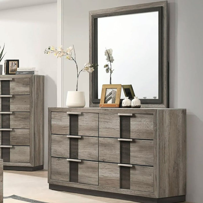 Crown Mark Furniture Rangley Dresser Mirror in Brown