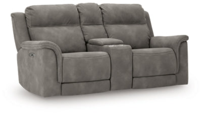 Next-Gen DuraPella Power Reclining Loveseat with Console - Discount Furniture World (Burlington,NC)