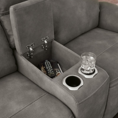Next-Gen DuraPella Power Reclining Loveseat with Console - Discount Furniture World (Burlington,NC)