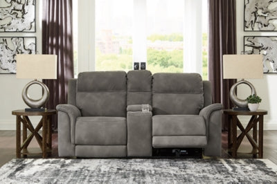 Next-Gen DuraPella Power Reclining Loveseat with Console - Discount Furniture World (Burlington,NC)