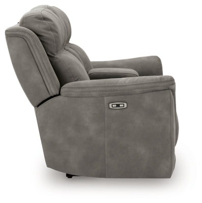 Next-Gen DuraPella Power Reclining Loveseat with Console - Discount Furniture World (Burlington,NC)