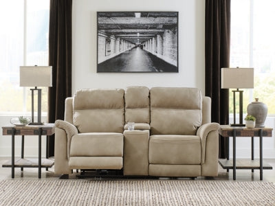 Next-Gen DuraPella Power Reclining Loveseat with Console - Discount Furniture World (Burlington,NC)