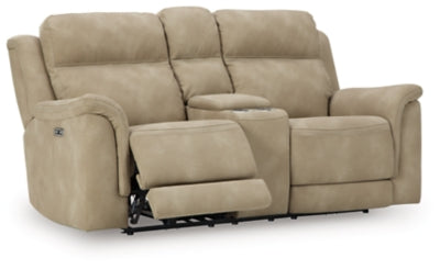 Next-Gen DuraPella Power Reclining Loveseat with Console - Discount Furniture World (Burlington,NC)