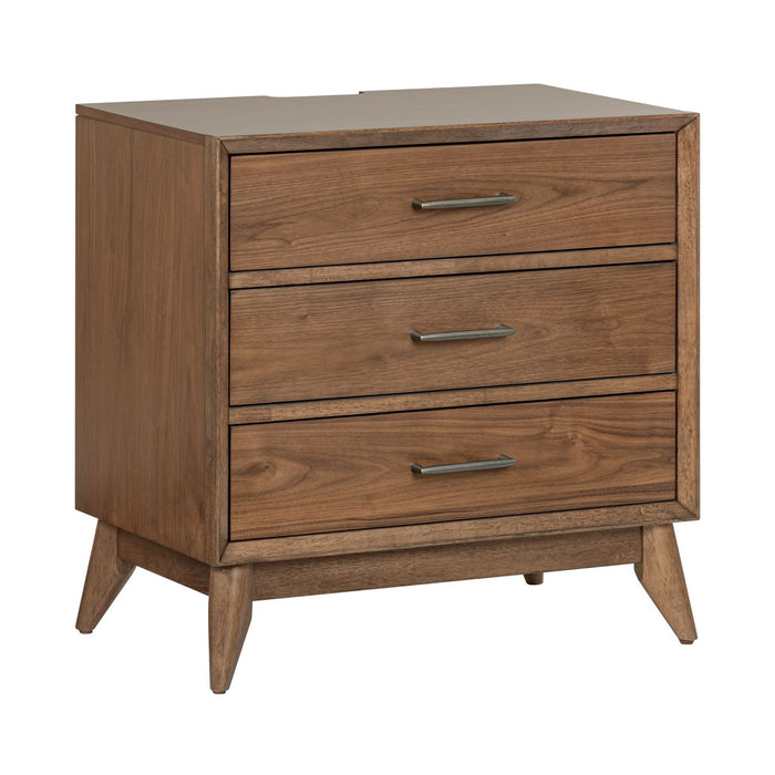 Century Modern Nightstand w/ Charging Station - Discount Furniture World (Burlington,NC)