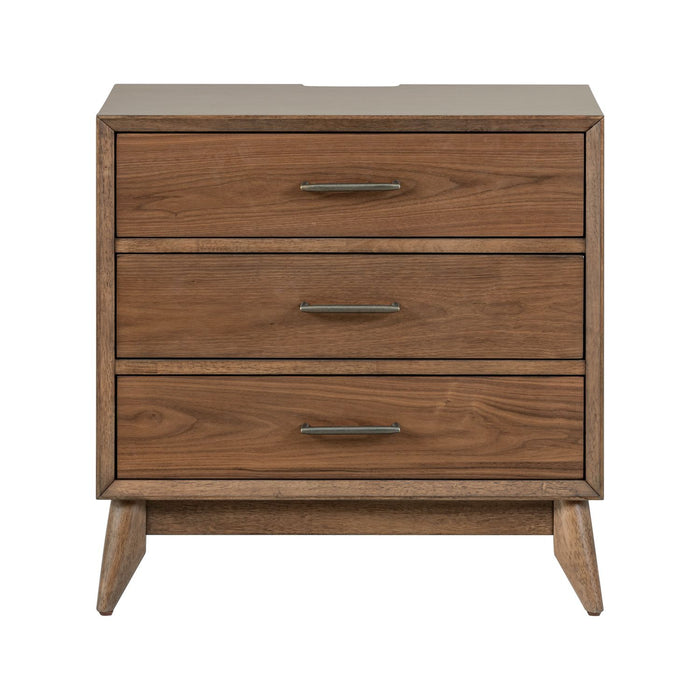 Century Modern Nightstand w/ Charging Station - Discount Furniture World (Burlington,NC)