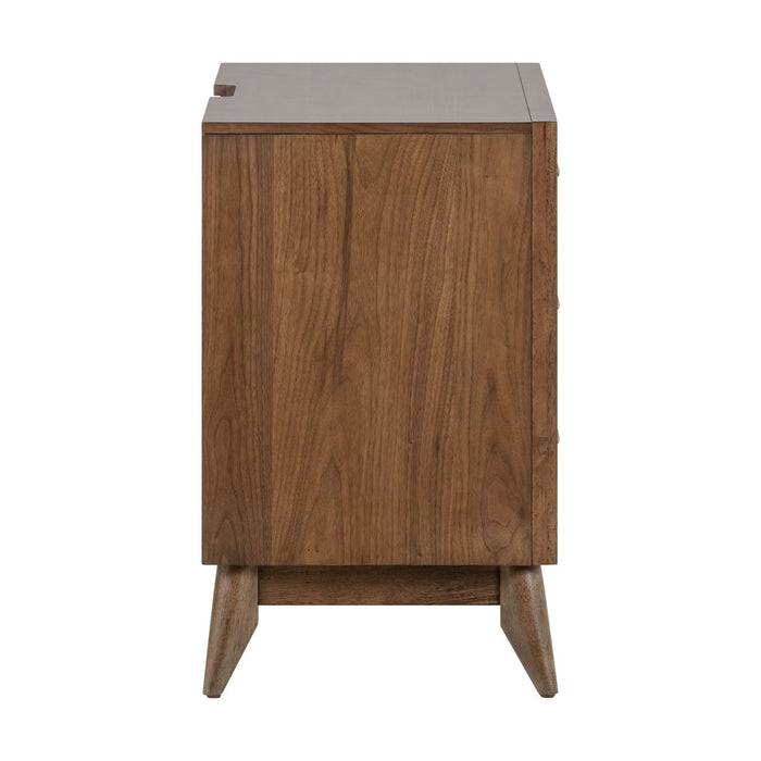 Century Modern Nightstand w/ Charging Station - Discount Furniture World (Burlington,NC)