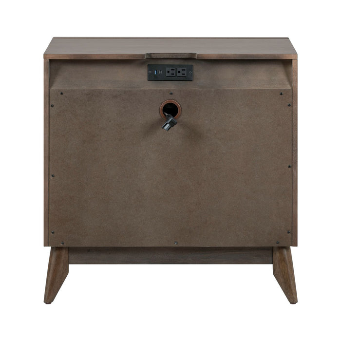 Century Modern Nightstand w/ Charging Station - Discount Furniture World (Burlington,NC)