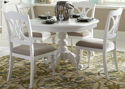 Liberty Furniture Summer House Round Pedestal Table in Oyster White 607-4254 image