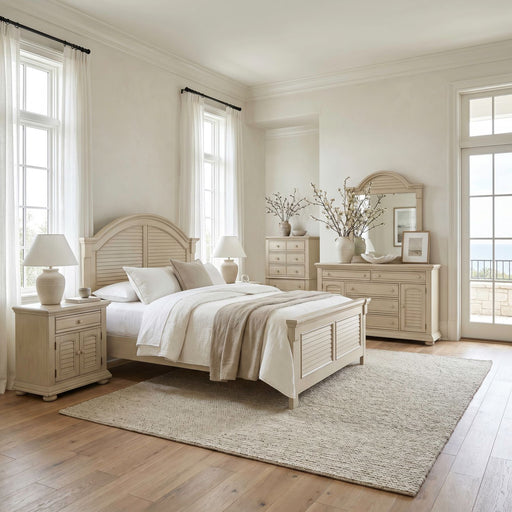 Summer House Queen Panel Bed, Dresser & Mirror, Chest, Night Stand image