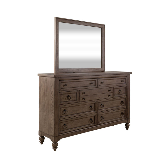 Americana Farmhouse Queen Shelter Bed, Dresser & Mirror, Chest - Discount Furniture World (Burlington,NC)