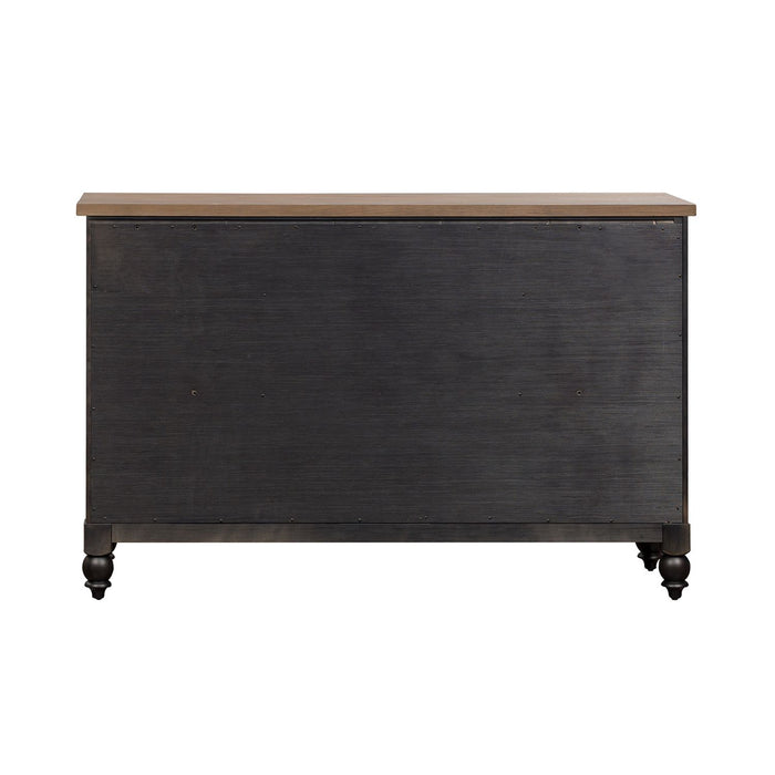 Americana Farmhouse 9 Drawer Dresser in Black - Discount Furniture World (Burlington,NC)