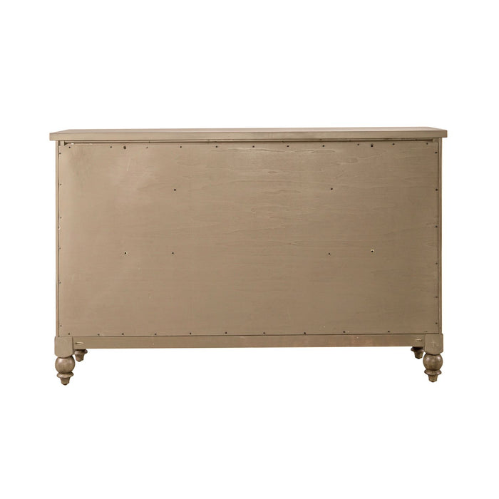 Americana Farmhouse 9 Drawer Dresser in Dusty Taupe and Black image