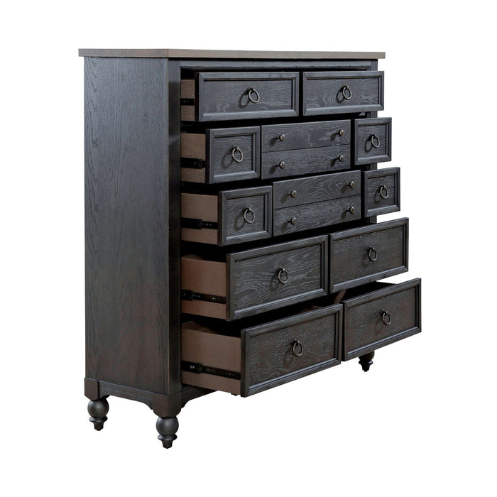 Americana Farmhouse 12 Drawer Chesser in Black image