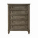 Americana Farmhouse 5 Drawer Chest in Dusty Taupe and Black - Discount Furniture World (Burlington,NC)