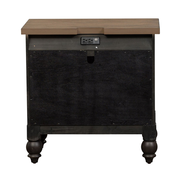 Americana Farmhouse 2 Drawer Nightstand in Black - Discount Furniture World (Burlington,NC)