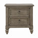 Americana Farmhouse 2 Drawer Nightstand in Dusty Taupe and Black - Discount Furniture World (Burlington,NC)