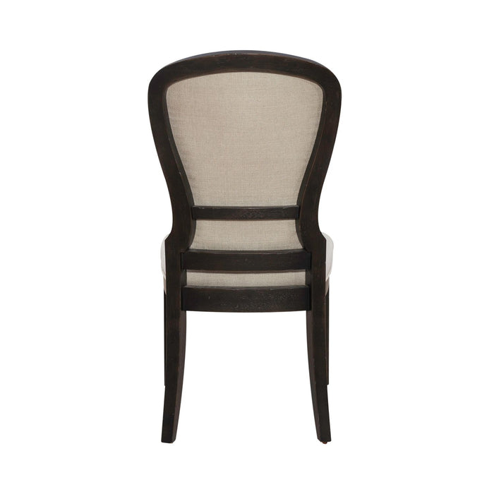 Americana Farmhouse Uph Tufted Back Side Chair - Black - Discount Furniture World (Burlington,NC)