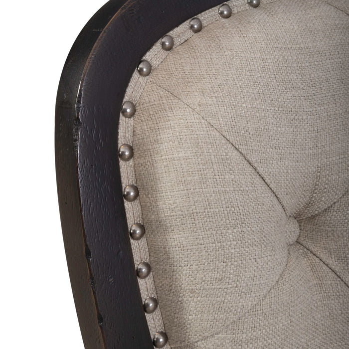 Americana Farmhouse Uph Tufted Back Side Chair - Black - Discount Furniture World (Burlington,NC)