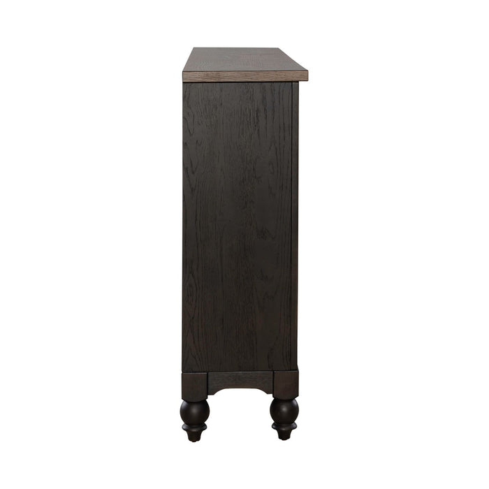 Americana Farmhouse Hall Buffet in Dusty Taupe & Black - Discount Furniture World (Burlington,NC)