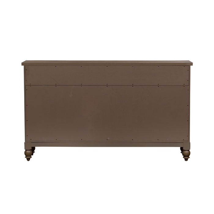 Americana Farmhouse Hall Buffet in Dusty Taupe - Discount Furniture World (Burlington,NC)