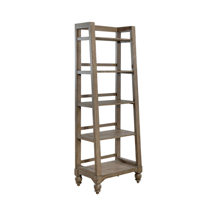 Americana Farmhouse Leaning Pier Bookcase in Dusty Taupe - Discount Furniture World (Burlington,NC)