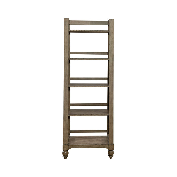 Americana Farmhouse Leaning Pier Bookcase in Dusty Taupe - Discount Furniture World (Burlington,NC)