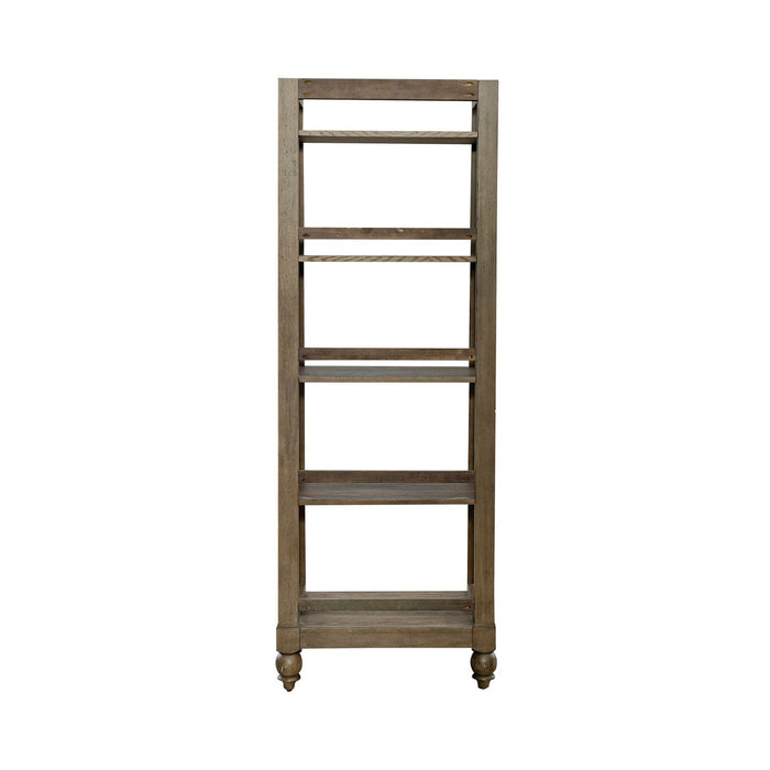 Americana Farmhouse Leaning Pier Bookcase in Dusty Taupe - Discount Furniture World (Burlington,NC)