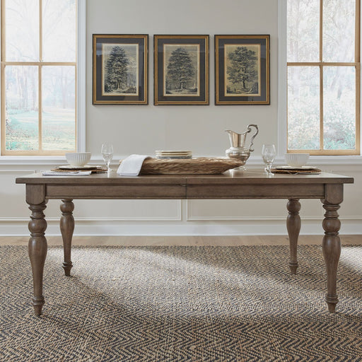 Americana Farmhouse Rectangular Leg Table in Dusty Taupe & Black - Discount Furniture World (Burlington,NC)